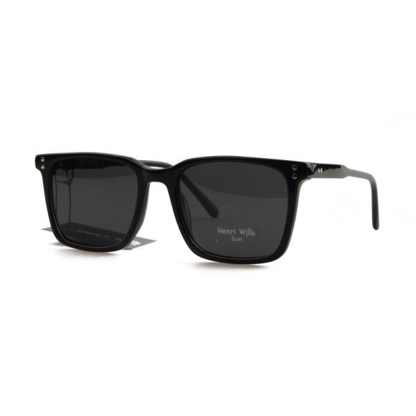 HENRI WILLS SUNGLASSES HWS034C1 OSCAR - BLACK 52-19-145