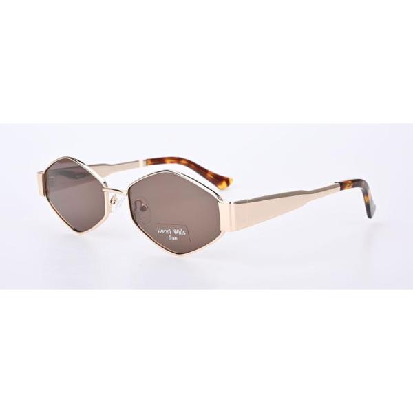 HENRI WILLS SUNGLASSES HWS070C1 VERONA - GOLD/BROWN 55-18-142