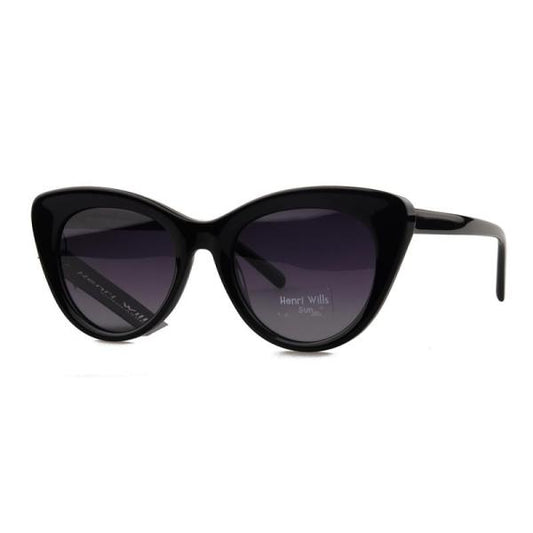 HENRI WILLS SUNGLASSES HWS032C1 AUDREY - BLACK 52-20-145