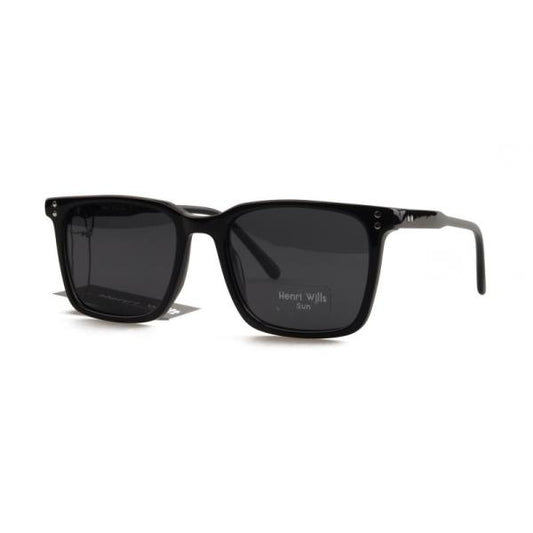 HENRI WILLS SUNGLASSES HWS034C1 OSCAR - BLACK 52-19-145