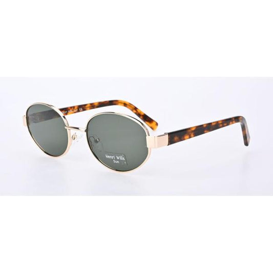 HENRI WILLS SUNGLASSES HWS068C2 VIOLETTA - GOLD/TORT/GREY 54-20-135