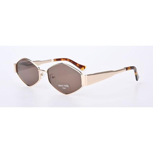 HENRI WILLS SUNGLASSES HWS070C1 VERONA - GOLD/BROWN 55-18-142